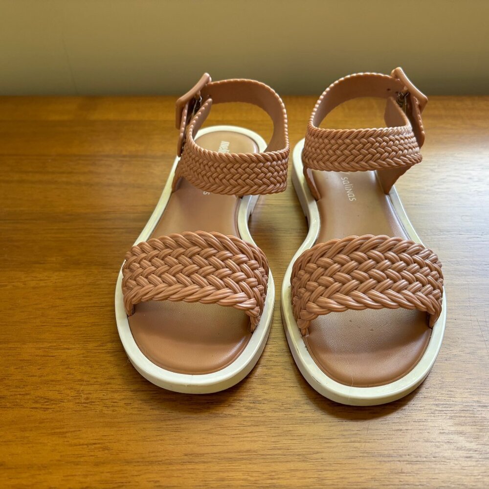 Melissa x Salinas Mar Sandals -  Brown/White - Size 6.